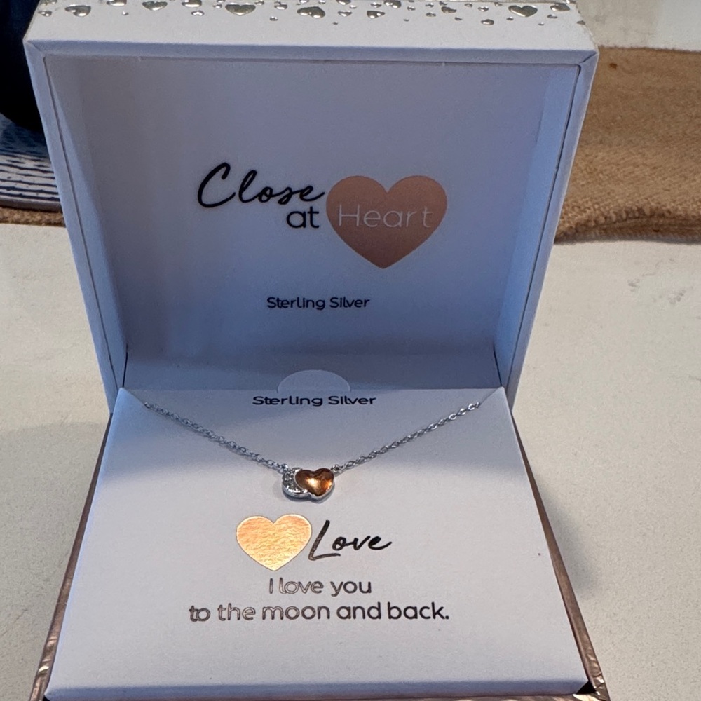 Sterling Silver Necklace with Gold Heart